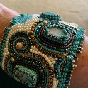 Beaded cuff bracelet
